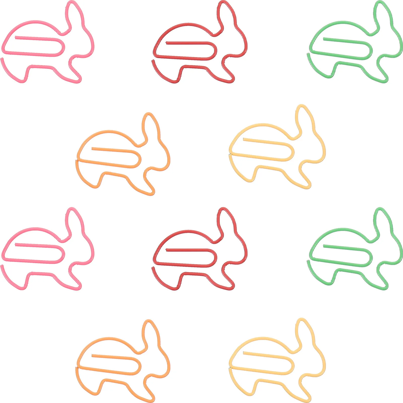 

20 шт. металлических скрепок в форме кролика, креативные зажимы для заметок, канцелярские скрепки для документов, креативные булавки для бумаги, скрепки для переплета