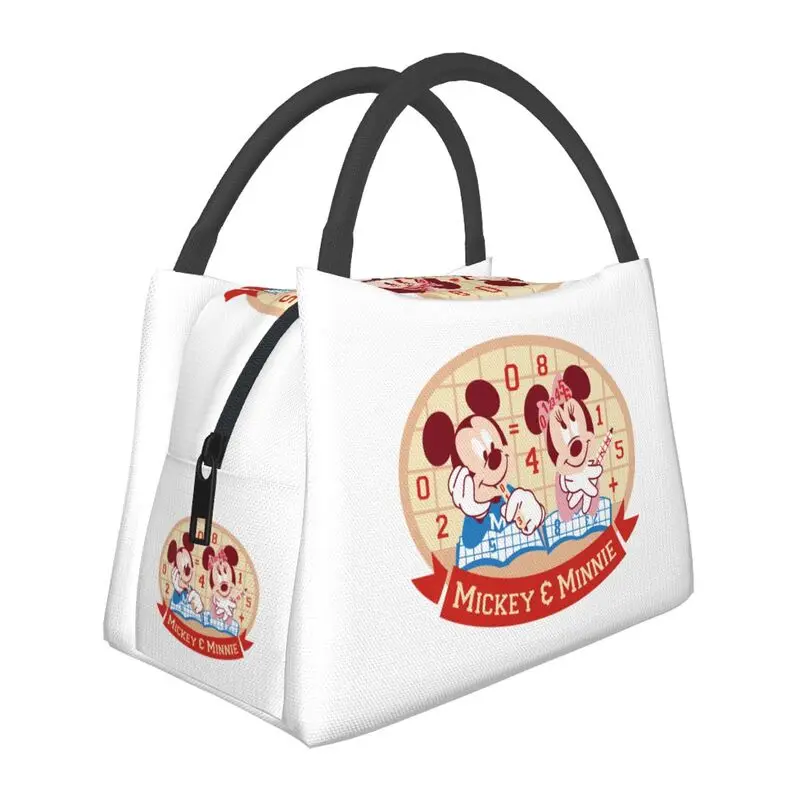 

Cartoon Animation Minnie Mickey Mouse Insulated Lunch Bag for Women Leakproof Thermal Cooler Lunch Tote Work Picnic