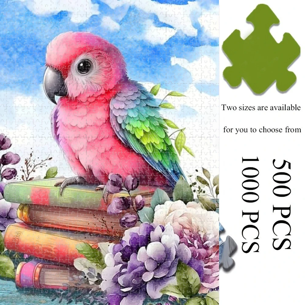 500/1000 Pcs for Adults Jigsaw Puzzle Animal and Flower Patterns Challenging Large-Scale Brain Teaser with Complex Patterns