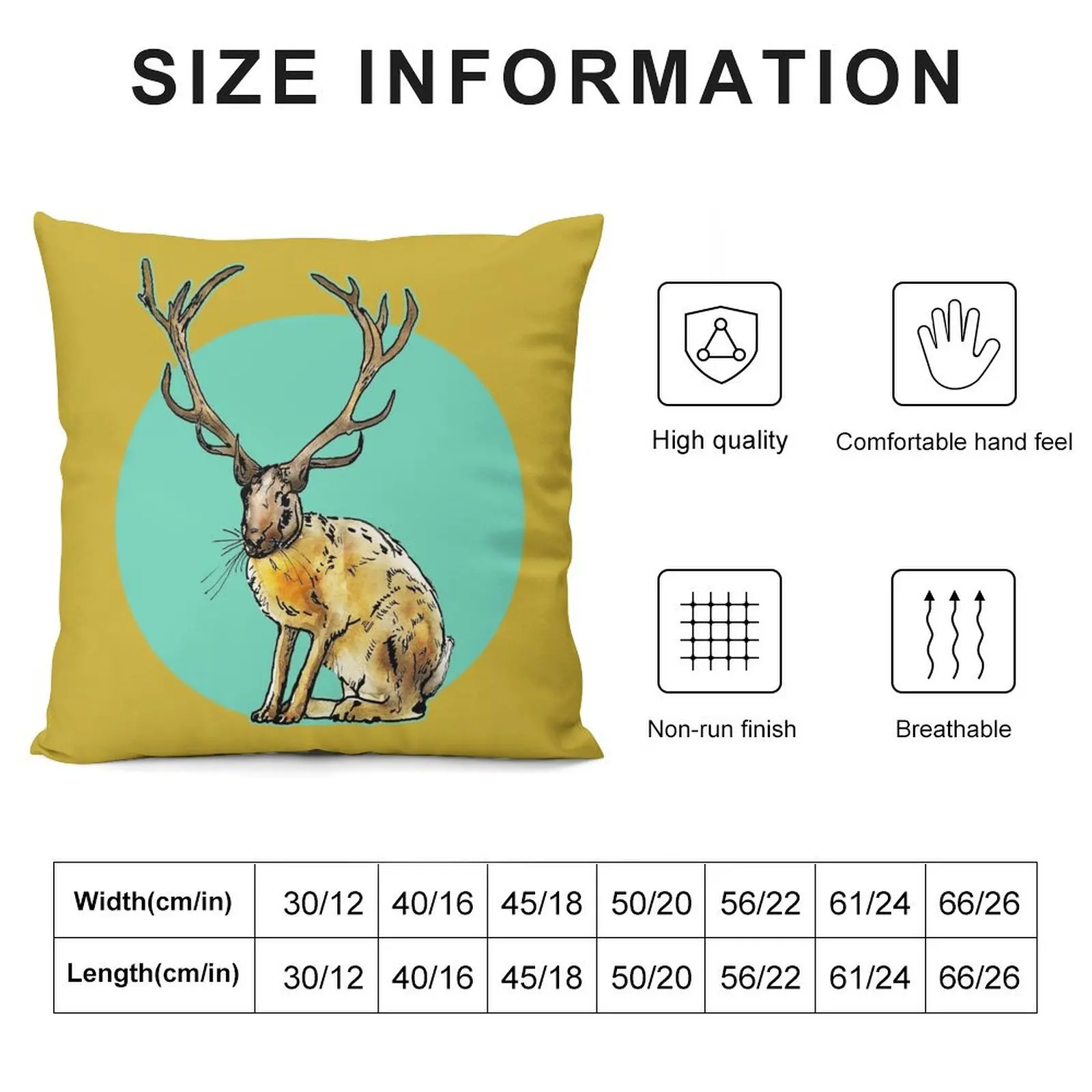 Rabbit with deer antlers Throw Pillow Cushions For Decorative Sofa christmas supplies bed pillows home decor items pillow