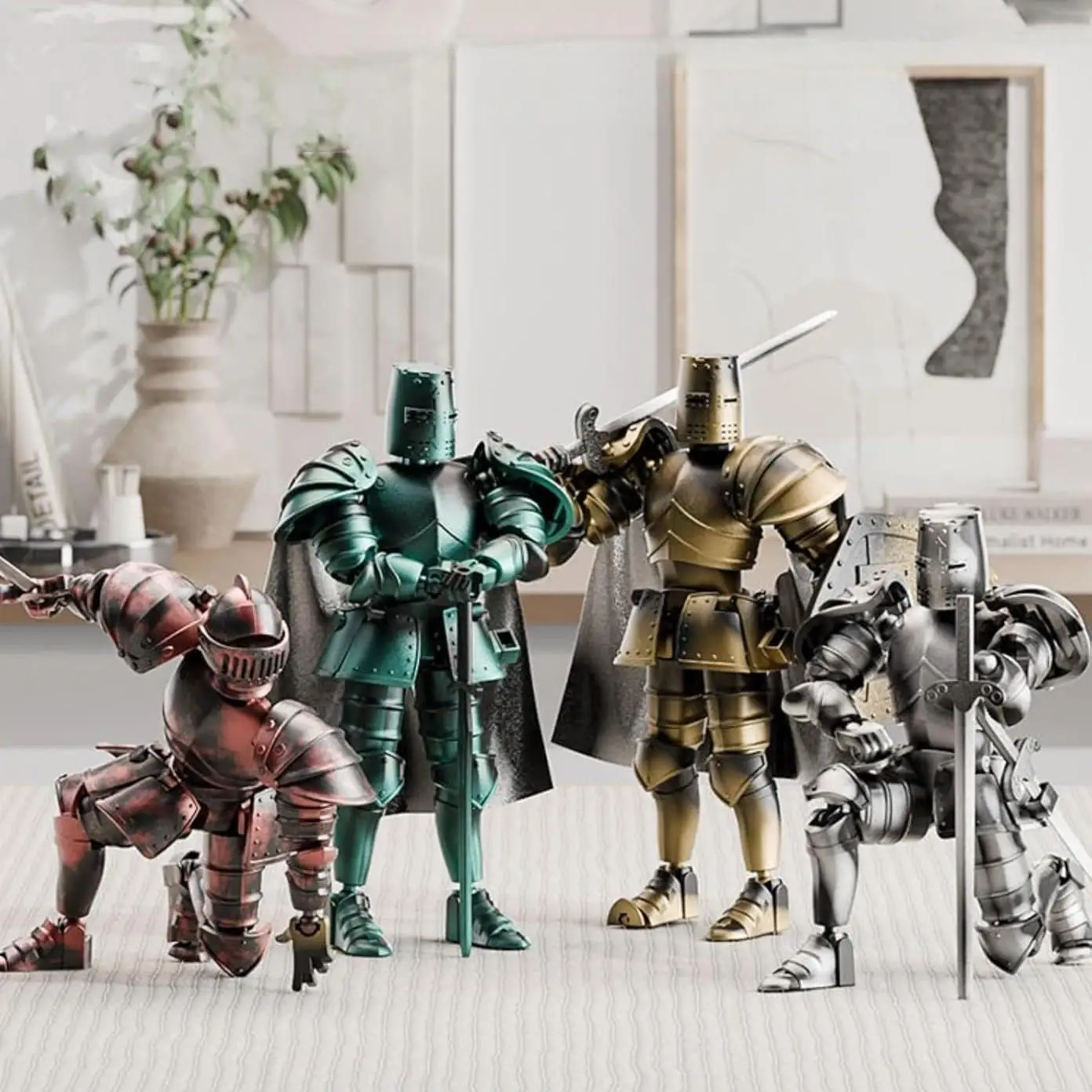 

Medieval Knight Action Figures, Printed Multi-Jointed Movable 13-Axis, Versatile Accessory, Perfect Gift Choice