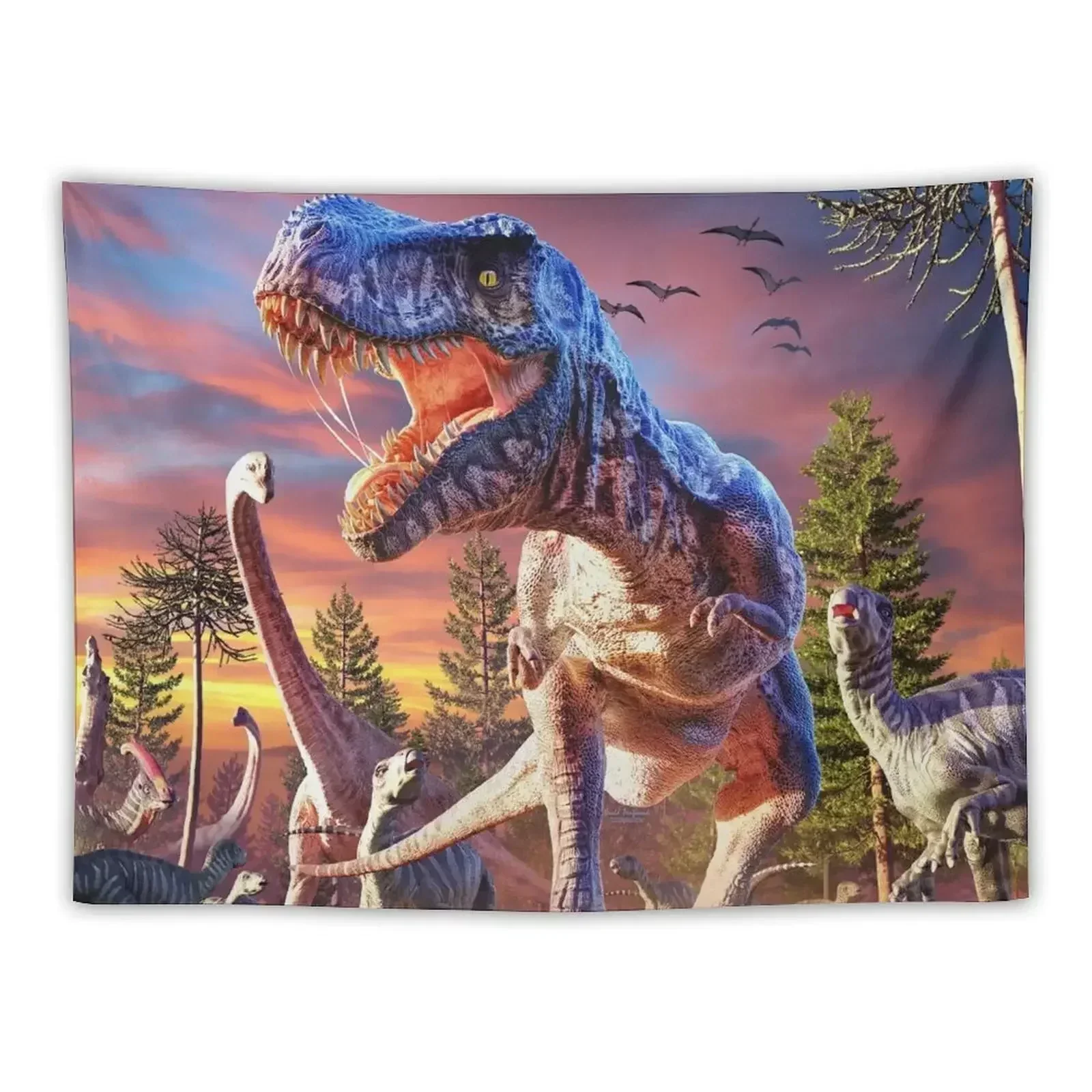 

T-Rex_Attack Tapestry Bedroom Deco Bedrooms Decor Wall Decoration Decorative Paintings Tapestry