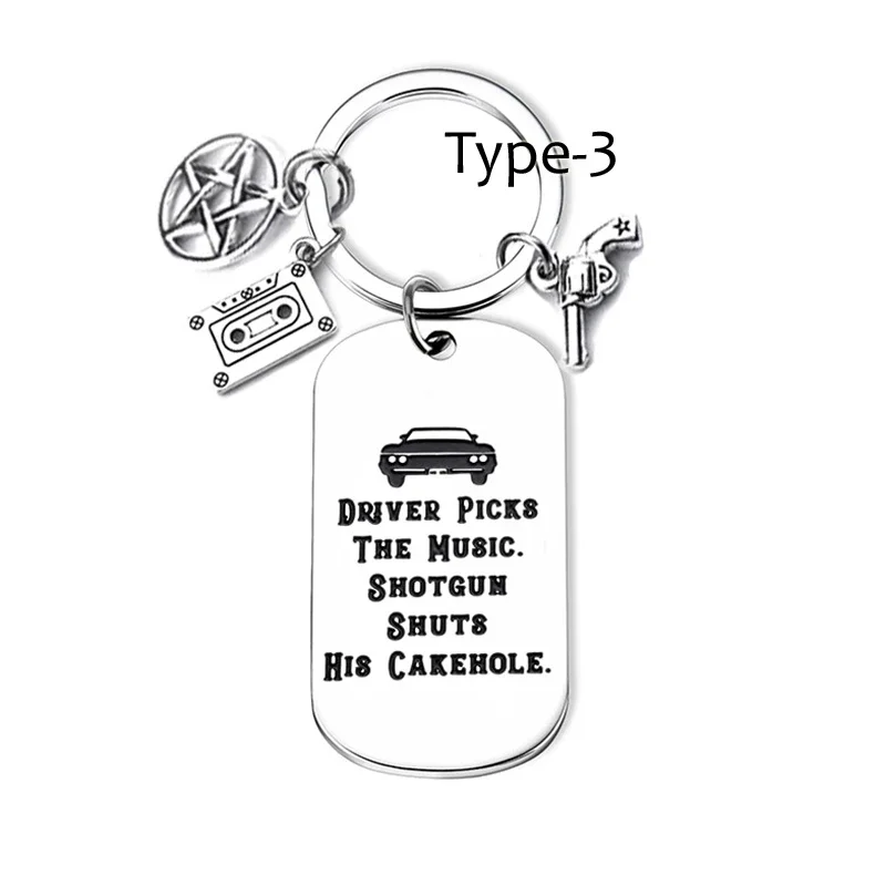 Funny Keychain Supernatural Tv Show Fan Inspirational Music Lover Best Friend Coworker Driver Picks Birthday Graduation Keyring