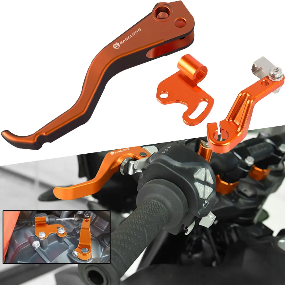 

For 790Duke 2018 2019 2020 2021 2022 2023 890 DUKE /R/GP 2020-2023 Easy Pull 50% force reduction 1finger Clutch lever System