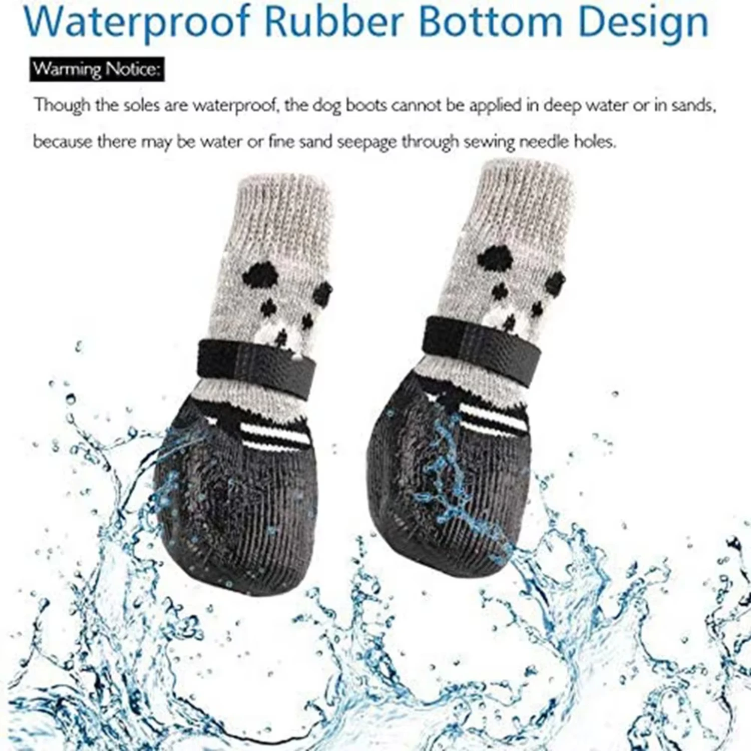 Dog Socks Waterproof Shoes Breathable Socks  Dogs Cats Socks Non-Slip Soles Adjustable Small Dog Paw Socks  Indoor Outdoor