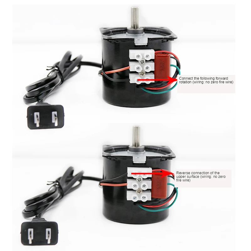 60Ktyz 14W AC Permanent Magnet Synchronous Motor 110V/220V Gear Motor Miniature High Torque Low Speed Motor Eccentric Shaft 8mm