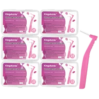 Kingubznis-cepillo Interdental de ortodoncia, palillos de dientes con mango corto, cabezal angular de hilo dental de acero inoxidable, cepillos dentales Inter