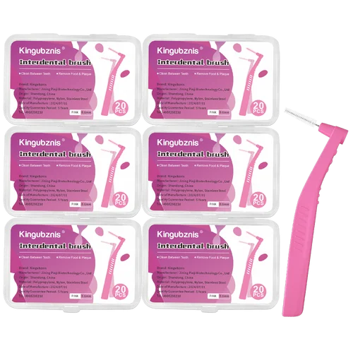 Kingubznis-cepillo Interdental de ortodoncia, palillos de dientes con mango corto, cabezal angular de hilo dental de acero inoxidable, cepillos dentales Inter