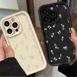 Advanced Pink Purple Tulip Phone Case for iPhone 14 15 Pro Max 13 12 11 X XS XR 7 8 Plus SE 2020 Matte Printing Silicone Cover