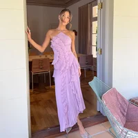 Gown Neck Strap Irregular Long Dress For Women Ruffle Sleeveless High Waist Backless Dresses 2025 New Summer Elegant Party Y2k - Image 2