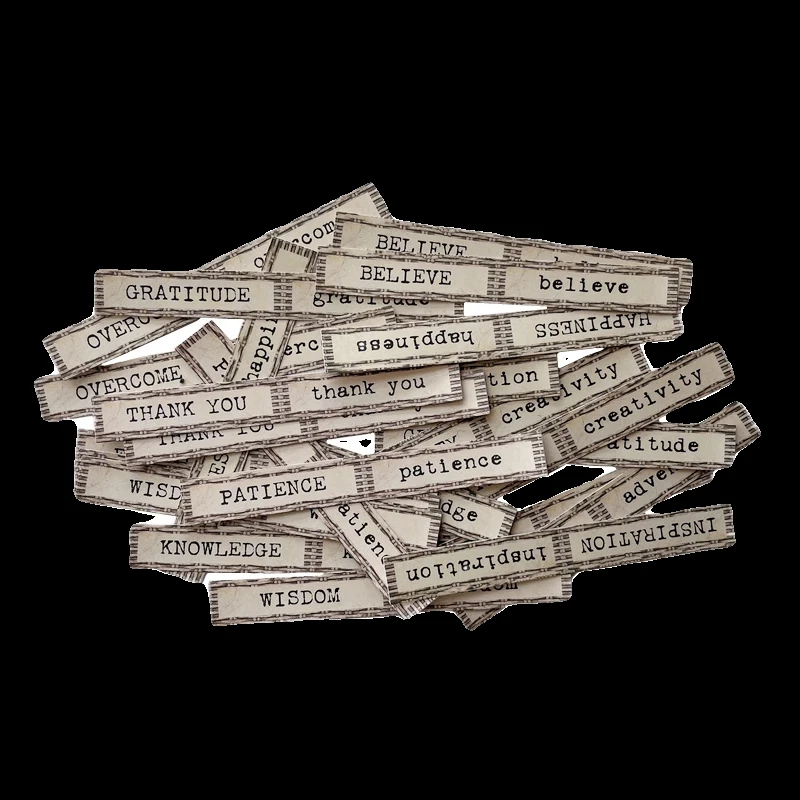 TimHoltz style Vintage long English typewriter word stickers DIY scrapbook collage diary photo album gift decoration