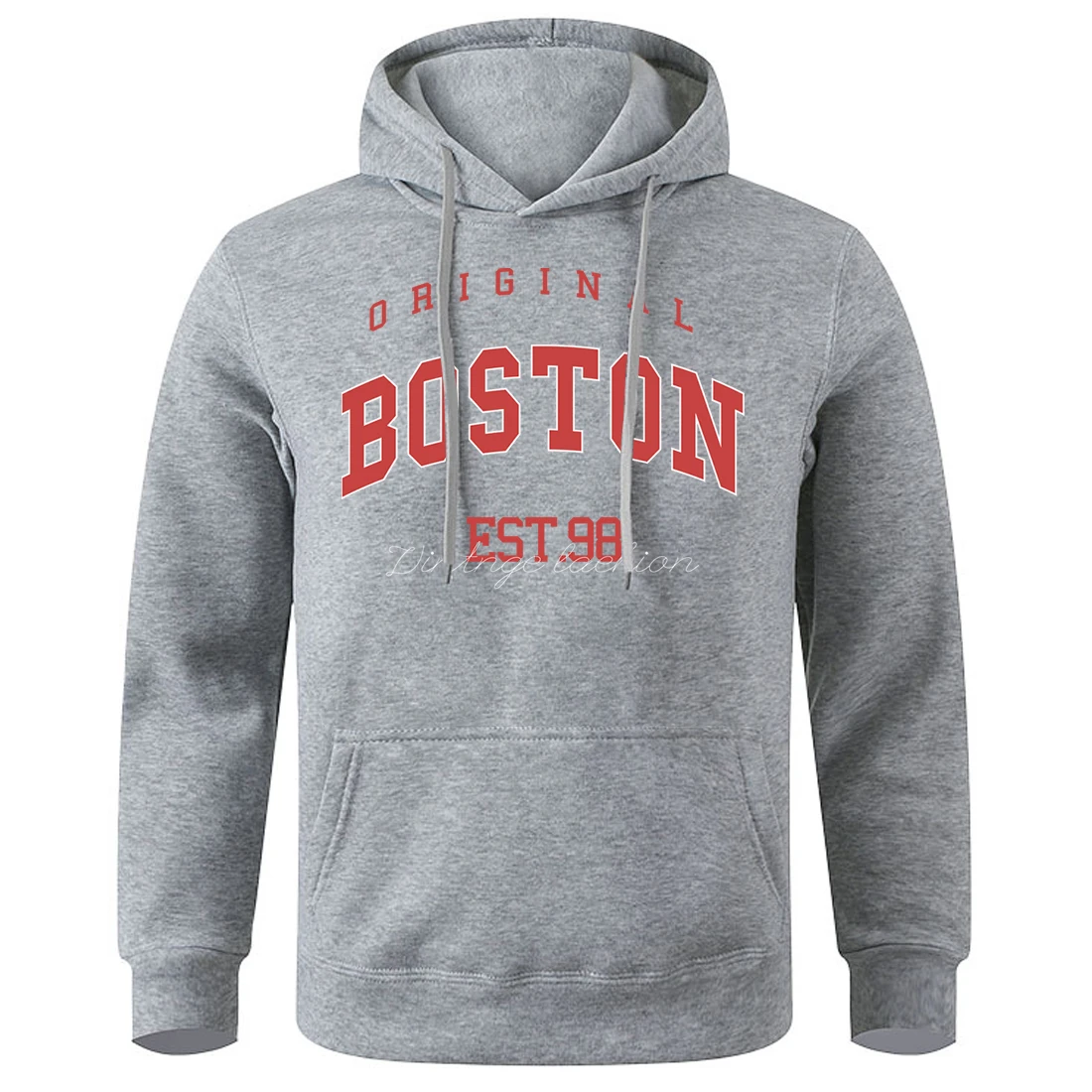 Original Boston Est.98 Street Letter Hoodies Men Breathable Soft Hooded Fashion Casual Sweatshirt O-Neck Loose Oversized Hoodie