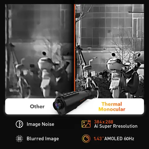 GTGUARD Ai15 Thermal Imaging Night Vision Monoculars AI Super-resolution 384*288 for Camping Hunting Firefighting Surveillance