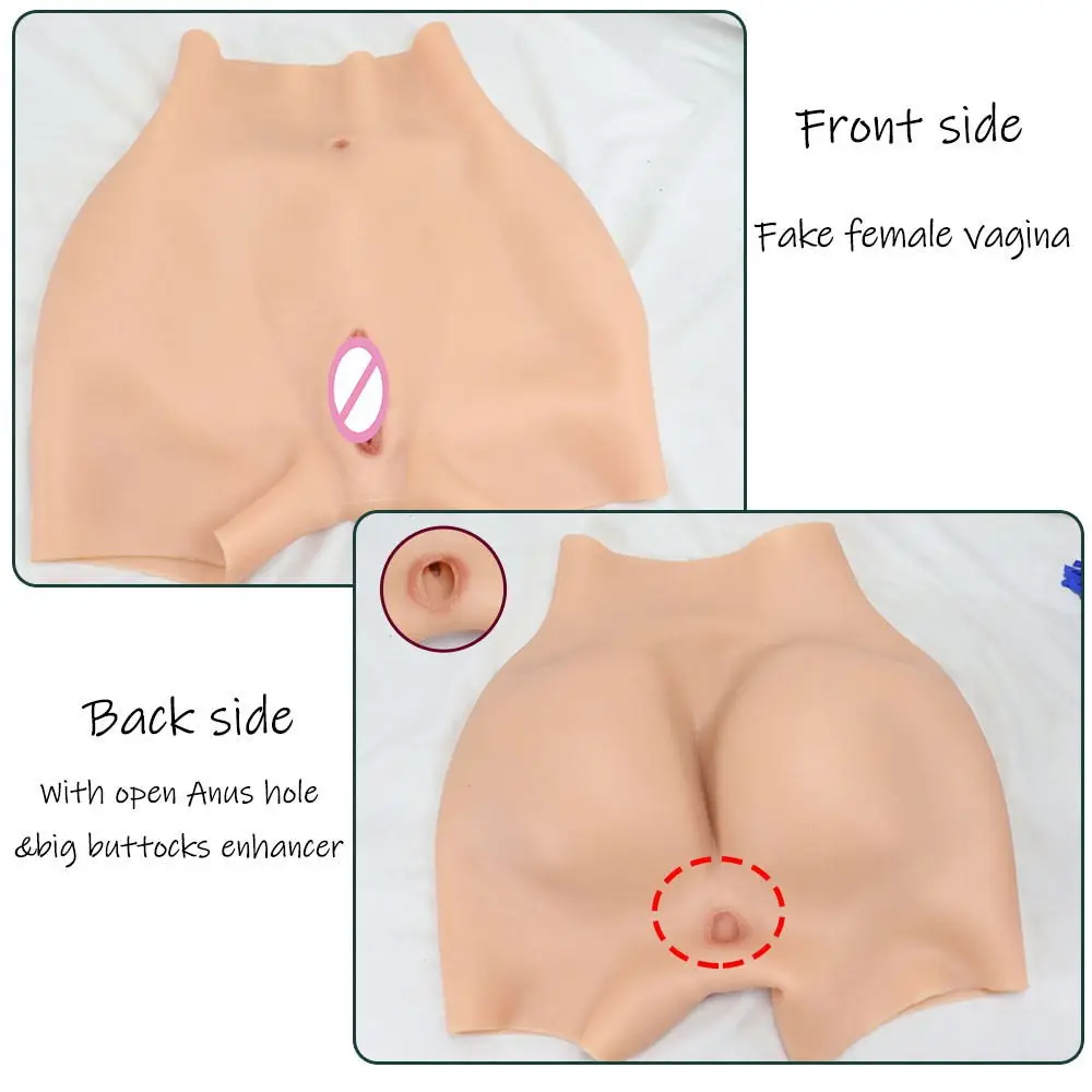 Silicone Fake Vagina Panties For Men Buttock and Hips Enhancer Realistic Pussy Male To Female Transgender Crossdress Ladyboy