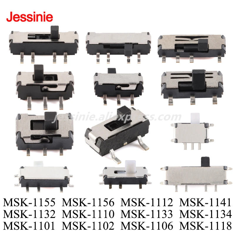 50pcs/10pcs Toggle Switch MSK-1155 MSK-1156 MSK-1112 MSK-1141 MSK-1132/1110/1133/1134/1101/1102/1106/1118 3/6/7/8P Taping SMD