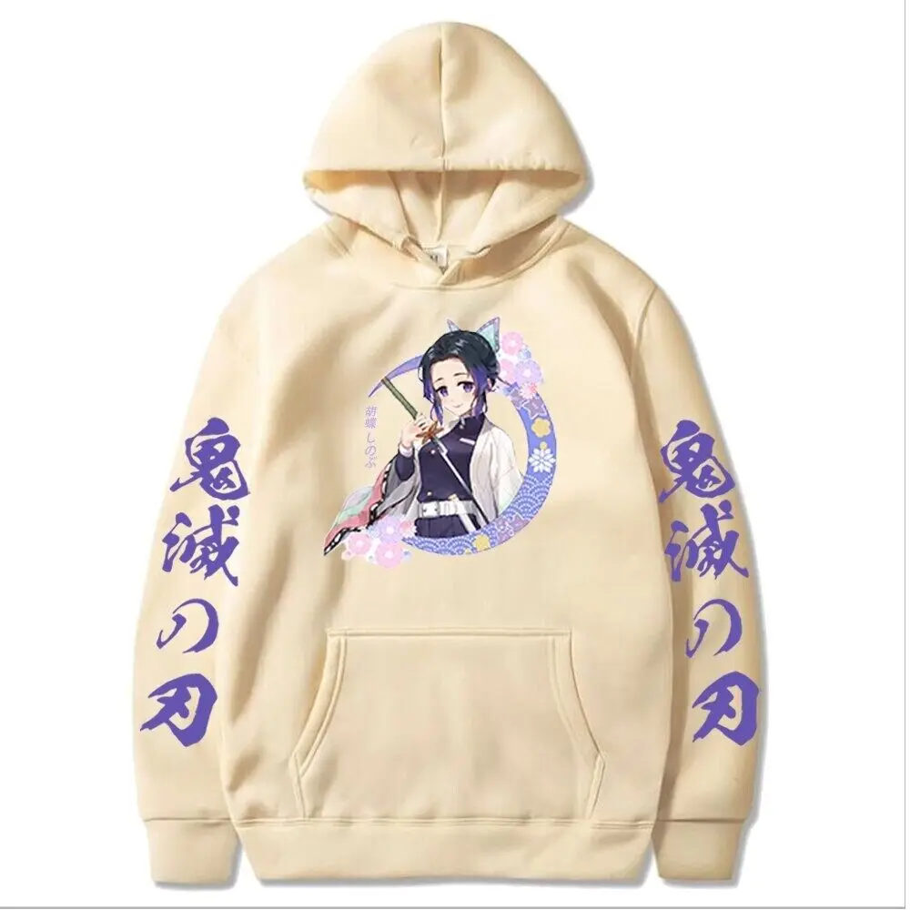 New Demon Slayer Shinobu Kocho Hoodie Anime Men's and Women's Cosplay Sweatshirt Autumn and Winter Casual Pullover S-3XL