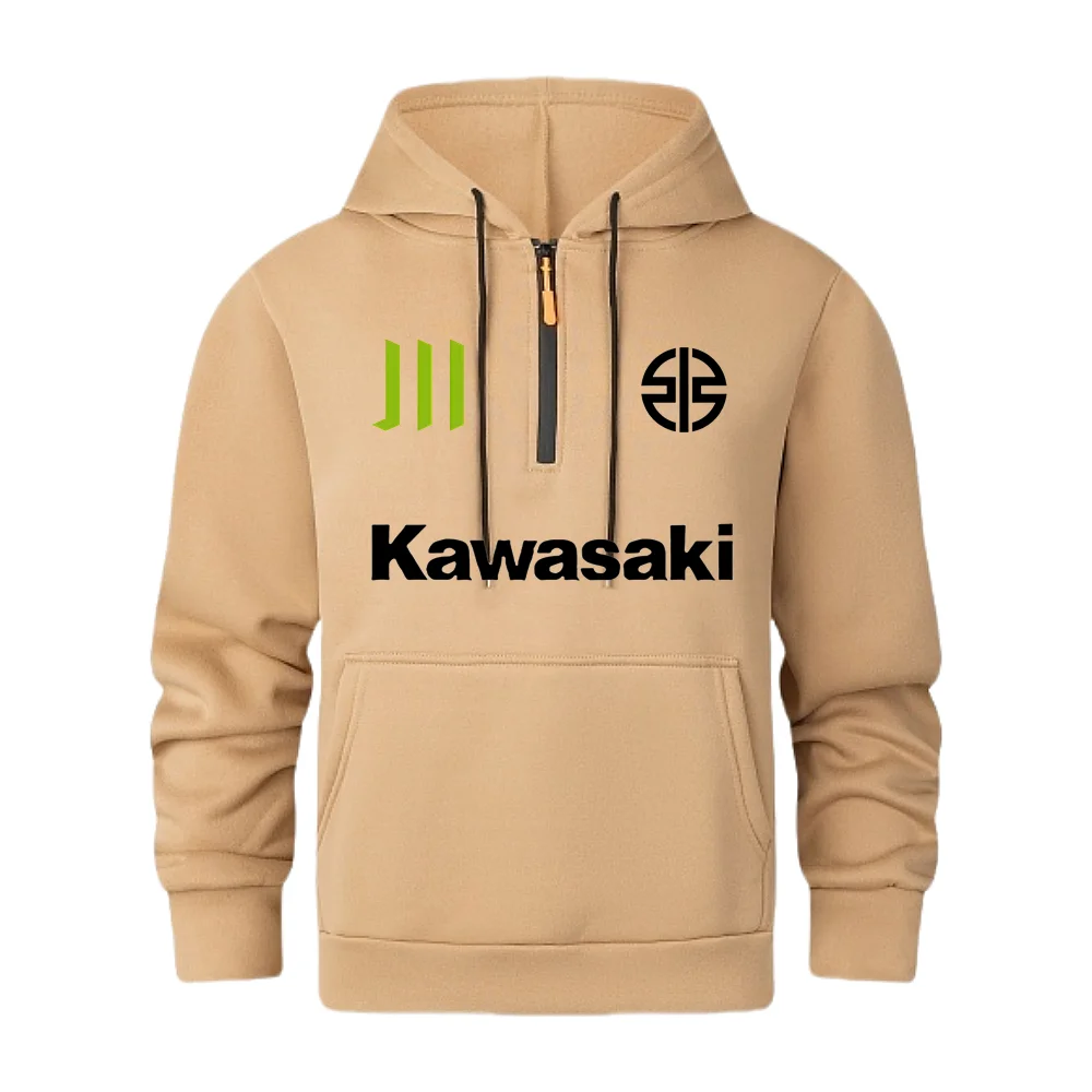 

KAWASAKI Толстовка Молодежная толстовка с длинными рукавами Осень/Зима Флисовая толстовка Черная мужская и женская спортивная одежда Топ