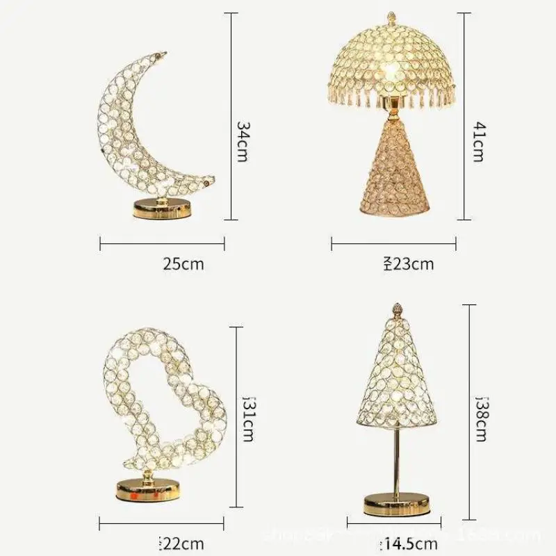 Crystal Table Lamp Bedroom European Luxury Warm Lighting Wedding Bedside Decorative Bedroom Mp Desk Lamp Wholesale