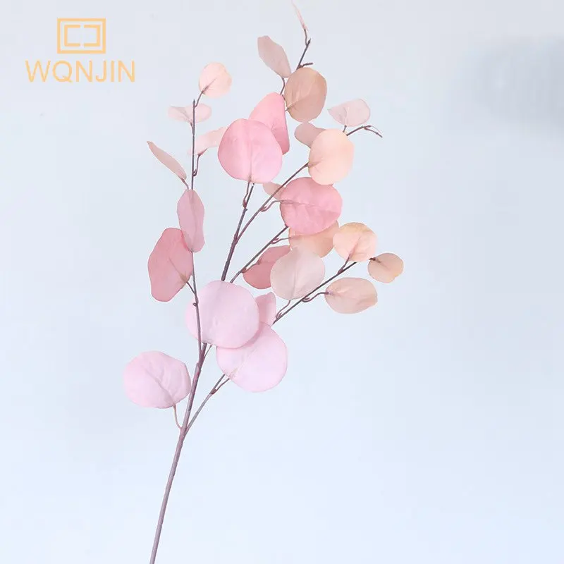 1pc, Hotel hochzeits dekoration Herbst baum blätter künstliche Blumen simulation Eukalyptus apfel blätter – Detail 9