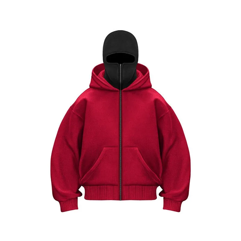 

Popular Light Plate DIY Autumn Ins Hooded Zipper Hoodie Jacket Double Hat Men's and Women's Spring and Autumn Winter Couple's To