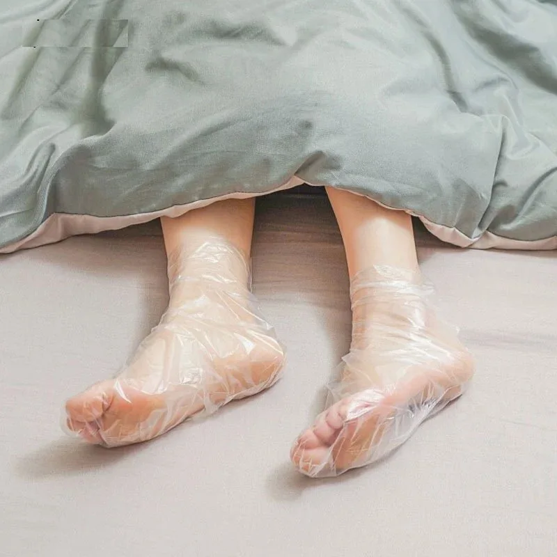 Thick Disposable Hand Mask Gloves, Disposable Foot Mask Foot Covers, Multi-functional Foot/Hand Cover with Blue Adhesive Dots