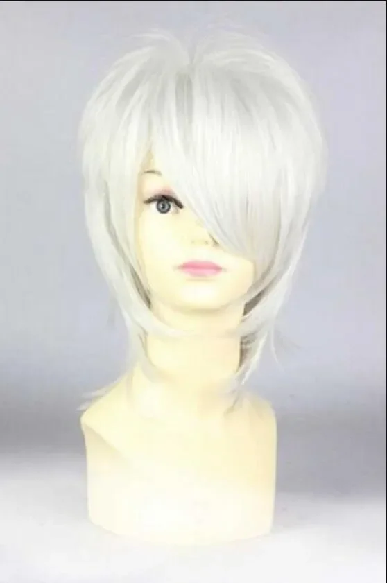 Aizawa Kouichi Role Heat Resistant Short Grey silvery Anime Cosplay Hair Wig