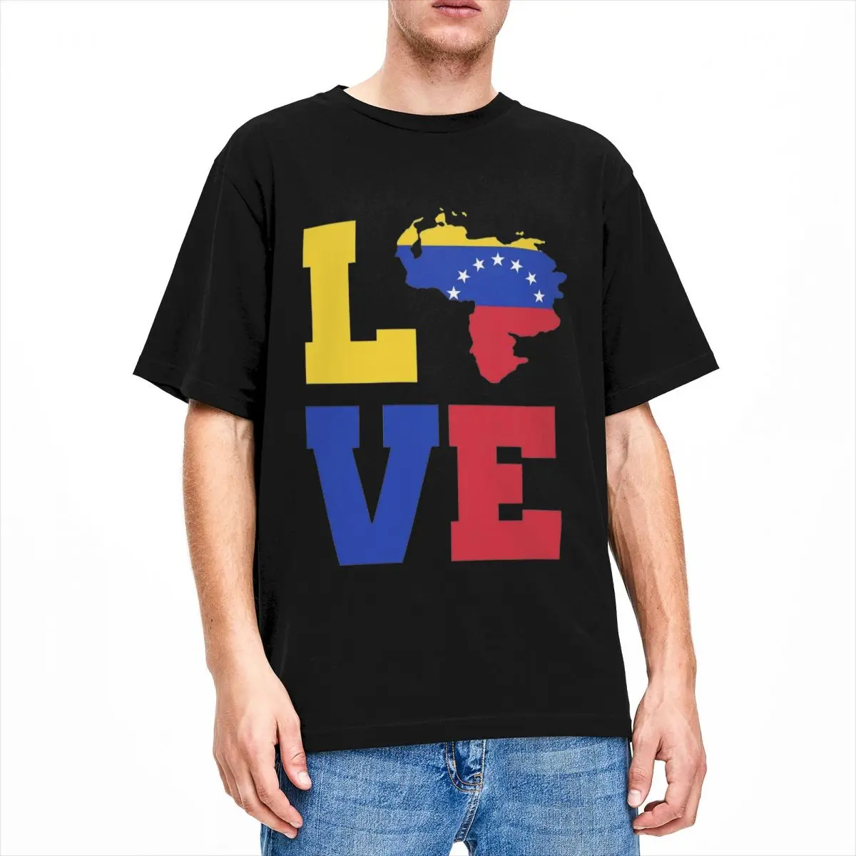 Men Women Graphic Printing Love Venezuela Map Flag T Shirt Tee Pure Cotton South America Venezuelan Heritage T-shirts Clothing