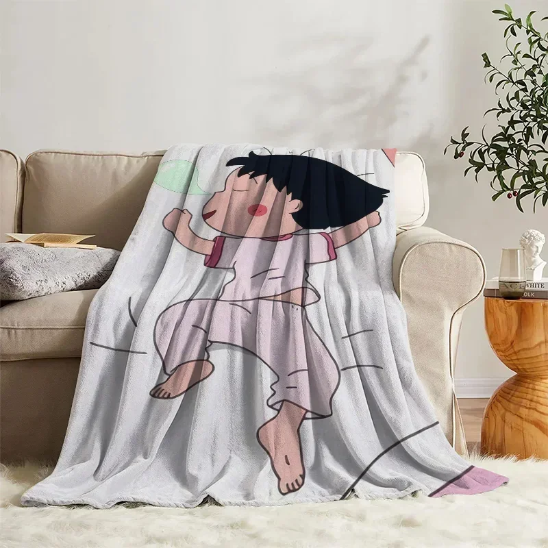 Blankets Chibi Maruko-chan Nordic Travel Fluffy Blanket for Bed Camp Baby Nap Bedroom Sofa Decor Bedding Soft Flannel Blankets