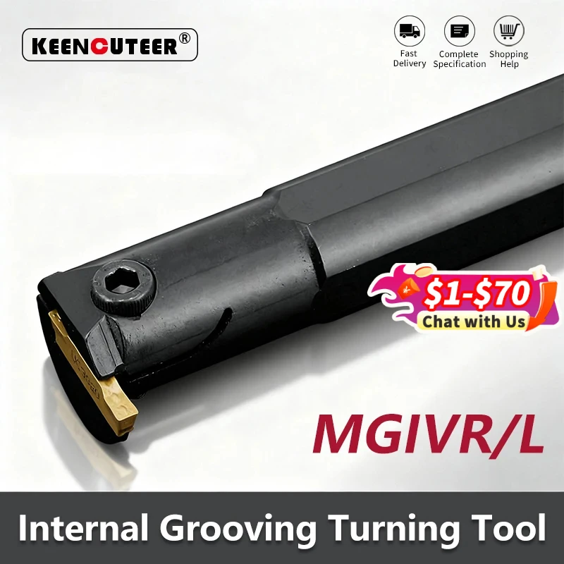 

MGIVR/L2016 MGIVR2520 MGIVR3125 MGIVR3732 MGIVL Grooving Tool Holder Straight Shank Internal Turning Tool Lathe Bar