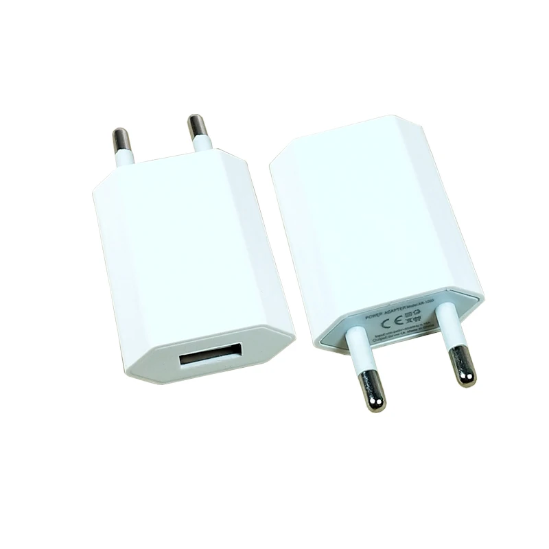 EU Plug socket USB Charger 5V 1A iPhone X 8 7 iPad Wall Charger for Samsung S9 Xiaomi mi 8 Huawei Mobile Phone  WHITE K-P-01