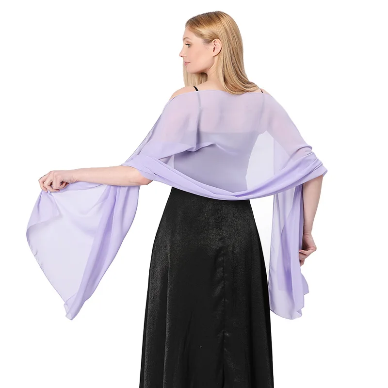 Châle en Mousseline de Soie Pure pour Femme, Robe de Soirée, Mariage, Capes, Écharpes, Serviette de Plage, Protection Solaire, Été