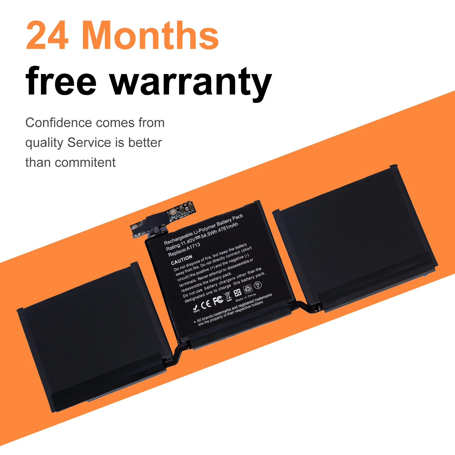 بطارية AUSSY A1713 54.5WH لأجهزة Apple MacBook Pro 13 "A1708 2016 2017 EMC 2978 3164 020-00946 MLL42LL