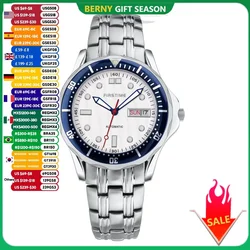 BERNY Automatic Mechanical Watch Super Luminous Stainless Steel Men's Luxury Watches Calendar Sapphire Dress Business Wristwatch