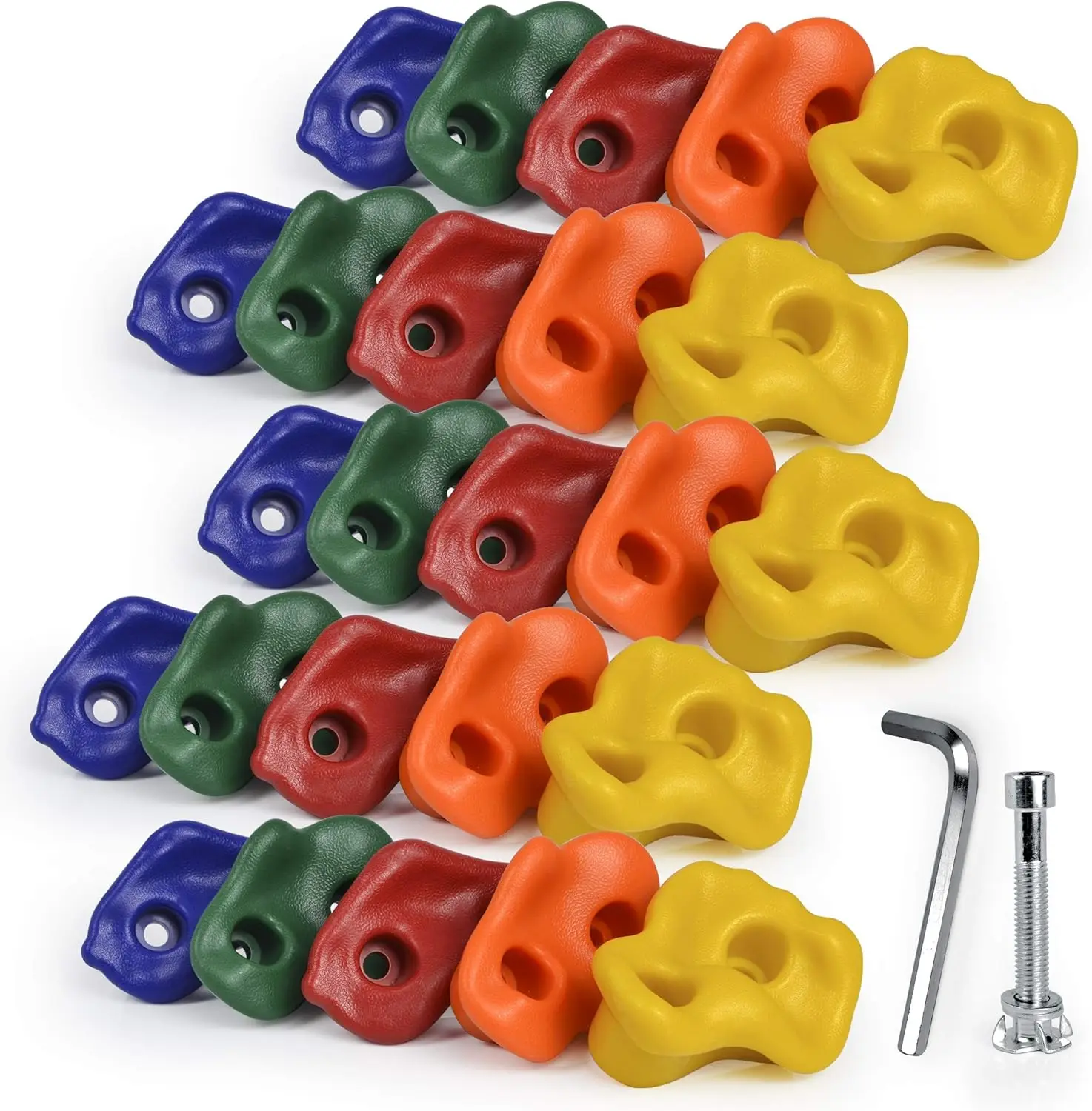 

Sets of 25 Multi-Colored Kids&Adults Large Rock Climbing Holds Climbing Rocks for Outdoor Indoor Home Playground DIY Climbing