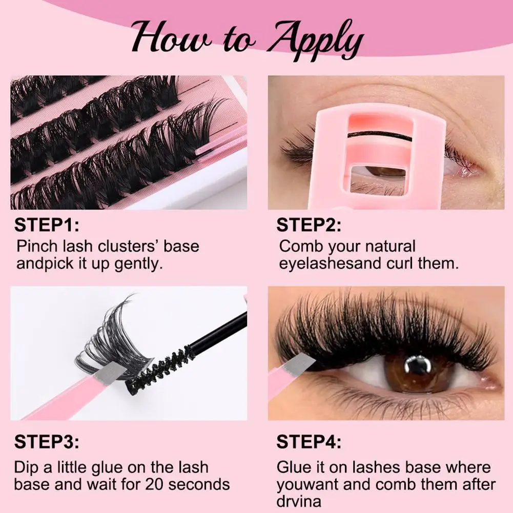 DIY segmentierte falsche Wimpern Natürlicher weicher Magnet Augen-Make-up-Werkzeug Curl up Graft Wimpernverlängerung für Anfänger DIY Wimpern