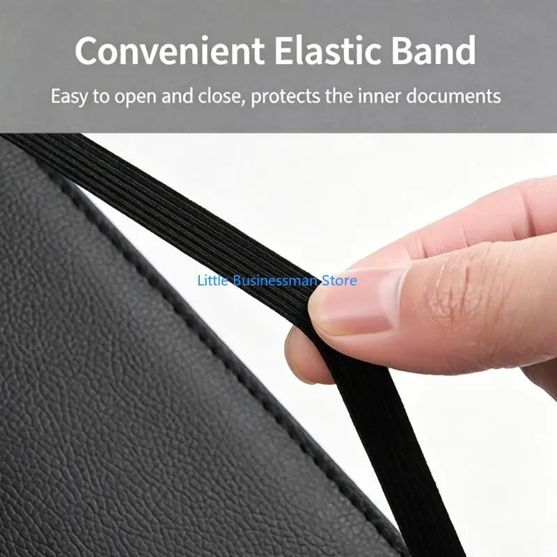 Leather File Featuring Adjustable Bands And Writing Tool Slot For Music Sheets M76A
