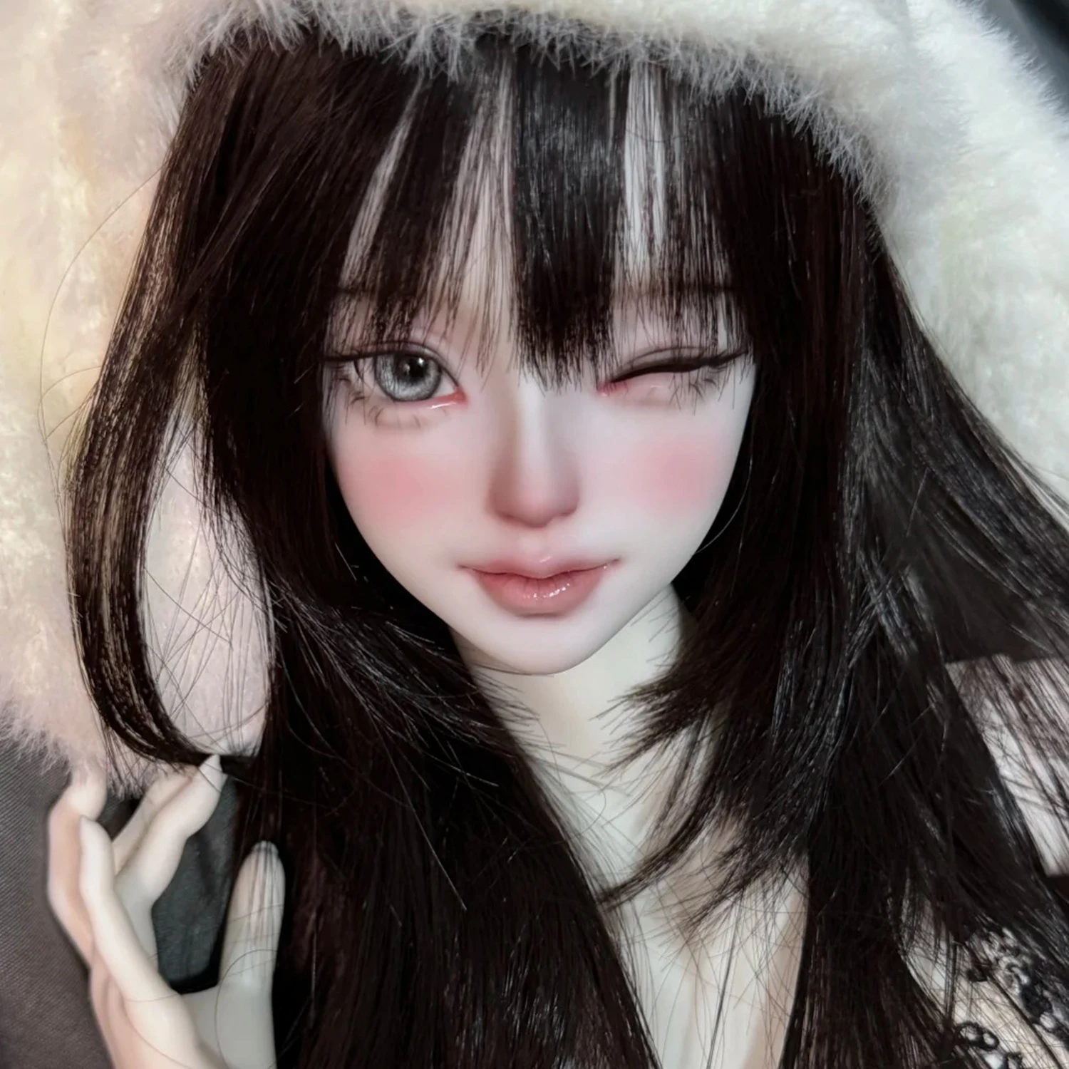 Muñeca BJD 1/3 SD Head Xiaosu Wink-Dulce y seductor Faceup muñeca desnuda figura artística de resina Shugafairy