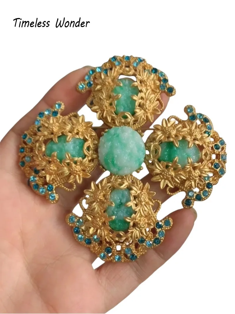 

Timeless Wonder Fancy Zircon Floral Statement Brooch Pins for Women Designer Jewelry Runway Top Luxury Rare Classy Gift Mix 7523