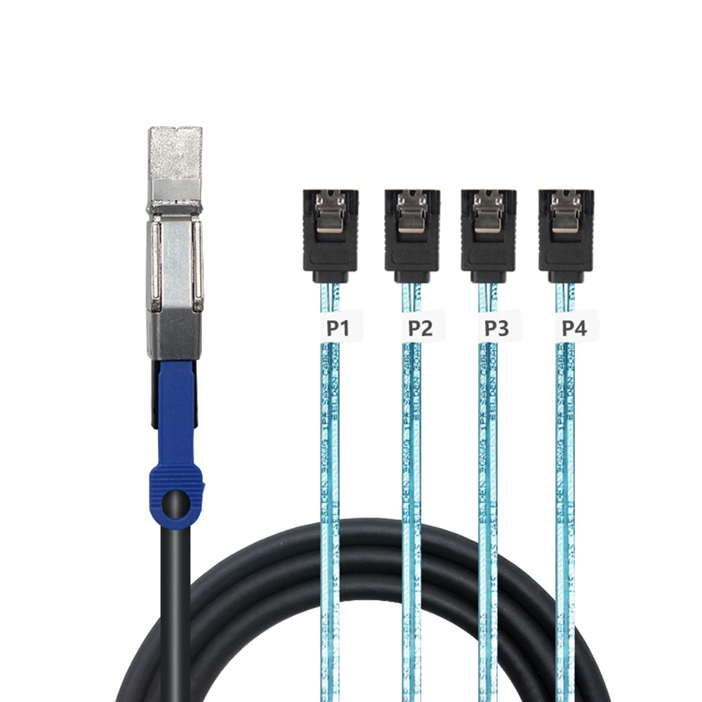 

Mini SAS HD SFF-8644 to 4 SATA with 7pin 12GB server external hard drive high-speed cable