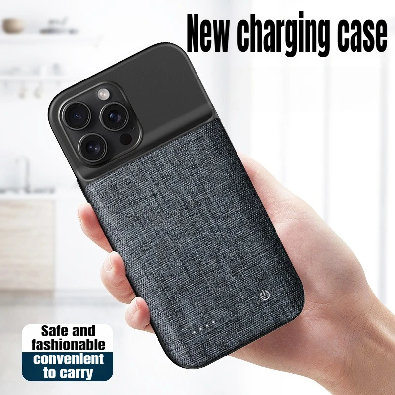 بطارية بمشبك خلفي باور بانك عالي الجودة لهاتف ابل ايفون 15 برو ماكس 15 برو 15 بلس 15 حافظة طاقة البطارية باور بانك