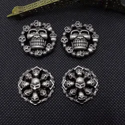 5PCS Antique Silver Punk Skull Rivet Leathercraft Belt Decorative Conchos DIY Locomotive Leather Handbag Purse Button Rivet Back