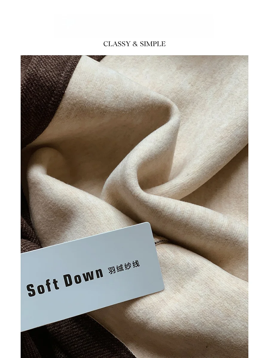 

Duetto Thiened Woolen Straight Skirt for the Cold-Resistant Par Commute Sle High Waist A-Line Midi Skirt Pure Color