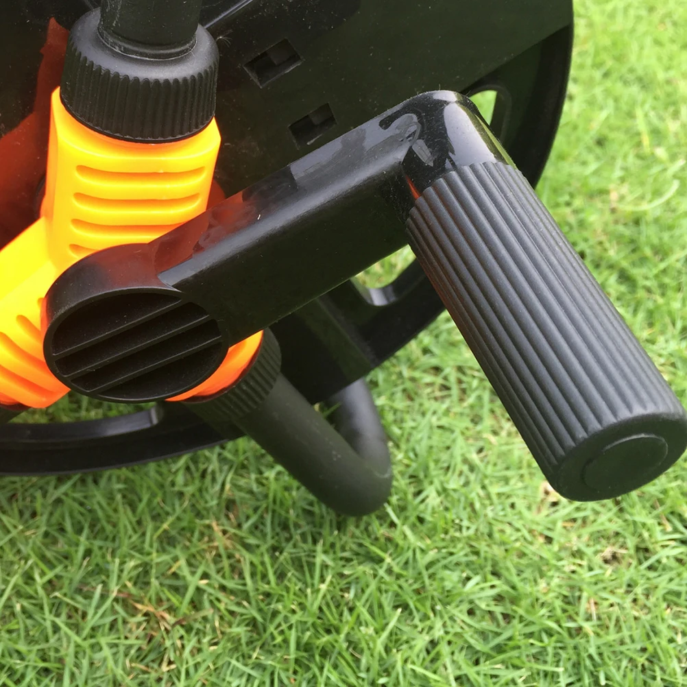 

Garden 20M Water Hose Holder Water Hose Reel Compact Stable Black Outdoor Storage Rack Anti Kinking Connection