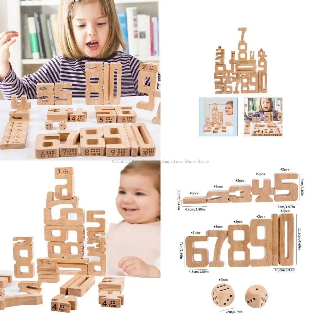 

Math Number Blocks Playset for 3 Years Old Toy Educational Puzzle Set