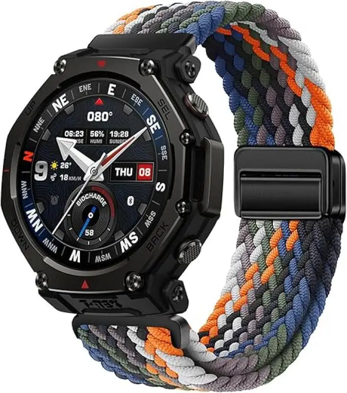 Magnetische geflochtene Solo Loop für Amazfit T-Rex 3 Pro 48 mm Sport Nylon elastisches Armband für Amazfit T-Rex3 Pro 44 mm 48 mm Band – Detail 5