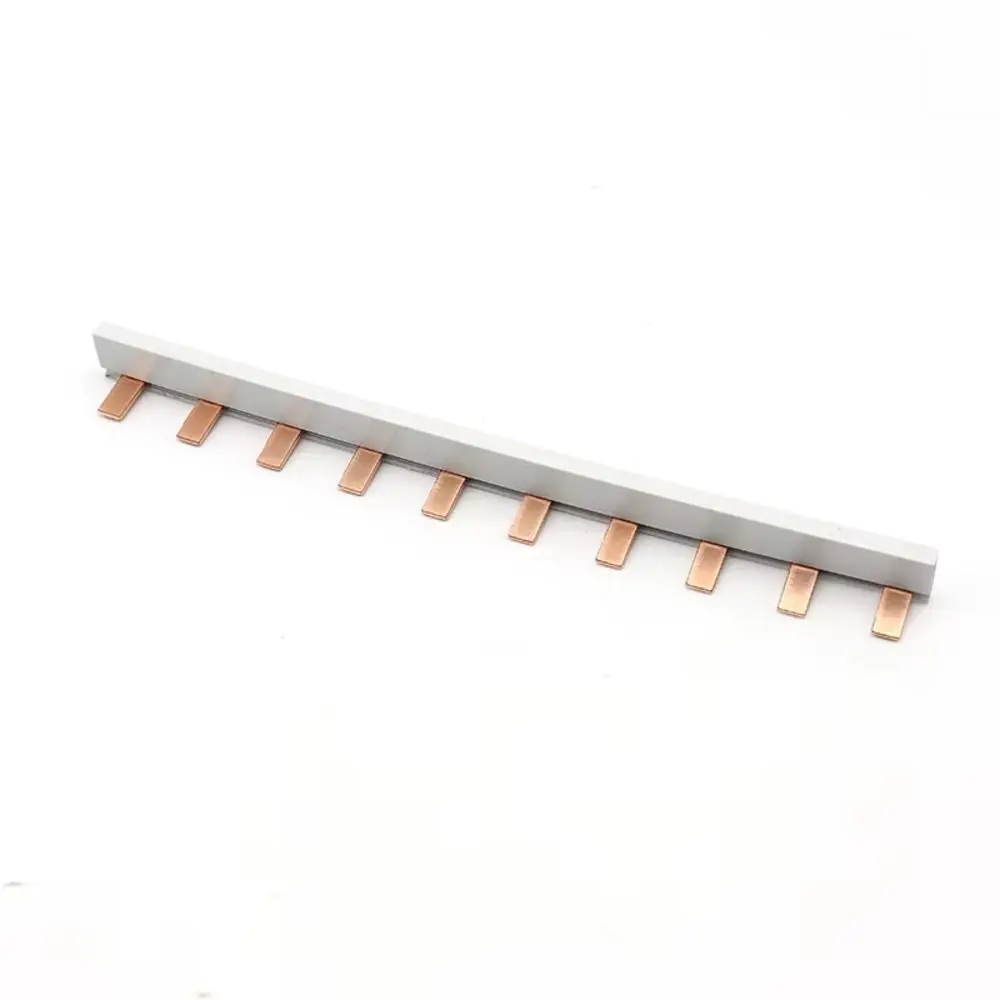 1Pcs 63A MCB Busbar 1/2/3Pole 4-12 Way Circuit Breaker Busbar PVC Flame Retardant Red Copper Busbar Terminal Block