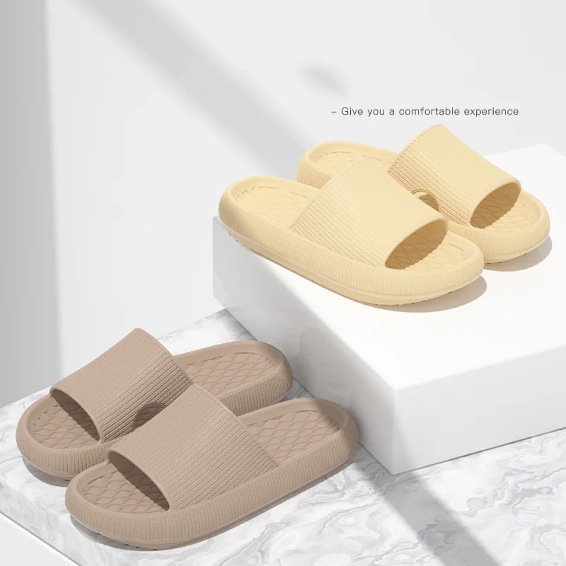 Men Thick Platform Cloud Slippers Eva Cfortable Non-Slip Home Slides Couple Summer Lightweight Soft Sole Sandals Flip Flops