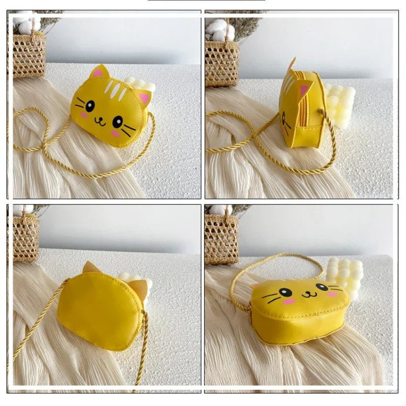 Children Mini Coin Purse Wallet Cartoon Cat Princess Girl Handbags Fashion PU Leather Kids Shoulder Crossbody Bags Baby Backpack