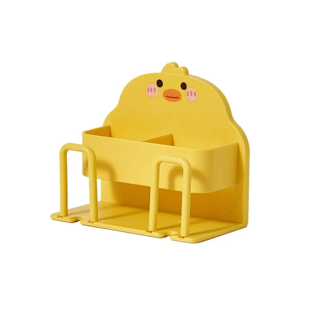 

Plastic Duck Toothbrush Holder Wall Mounted Yellow Electric Toothbrush Base Hollow Toothpaste Toothbrush Storage Rack Bathroom