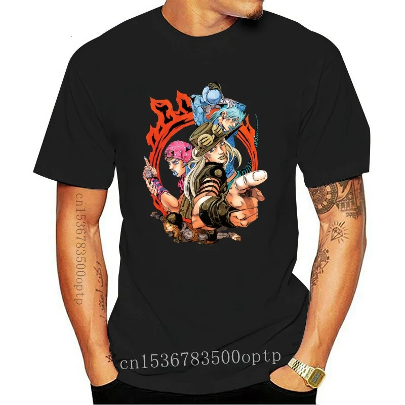 New Men Short sleeve tshirt JJBA   Gyro Zeppeli and the SBR crew   Steel Ball Run   T Shirt Women t-shirt